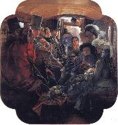 William Maw Egley Omnibus Life in London oil painting